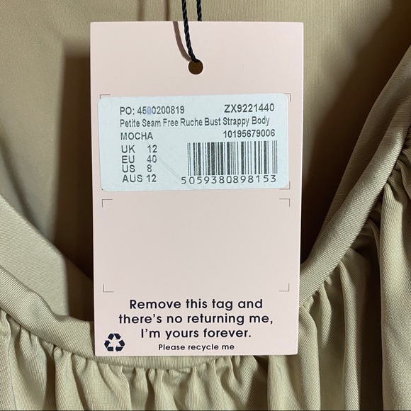 Missguided Mocha Seamless Ruched Bust Bodysuit NWT - Picture 7 of 8